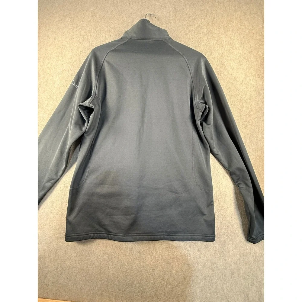 Eddie Bauer Mens Medium Gray Quarter Zip Pullover Technical Fleece Mock Neck